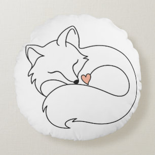Sleepy Little Fox Round Cushion