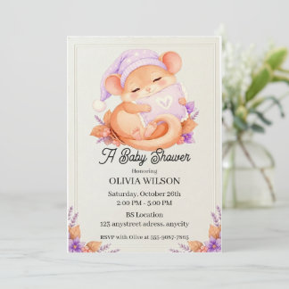 Sleepy Little Mouse Invitation