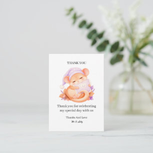Sleepy Little Mouse Thank You Card