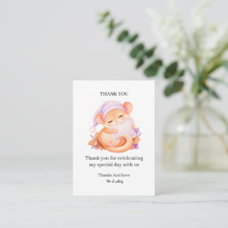 Sleepy Little Mouse Thank You Card