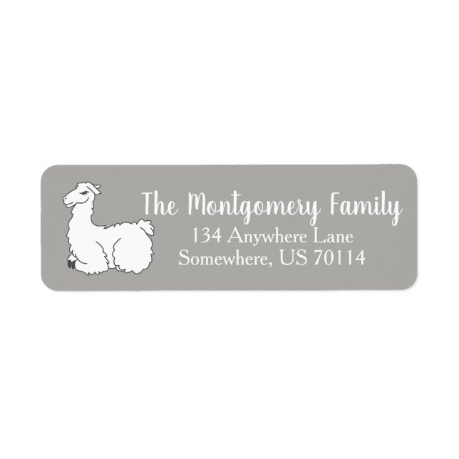 Sleepy Llama & Grey | Family Name (Front)
