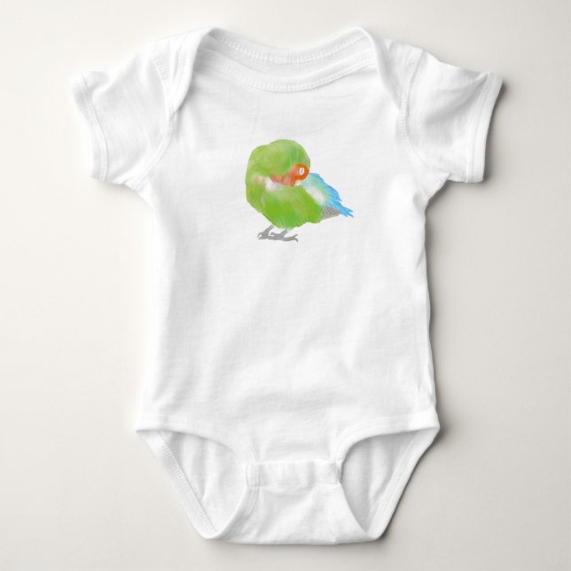 Sleepy Lovebird Baby Bodysuit (Front)