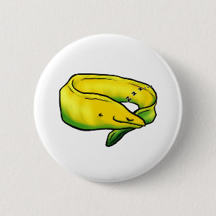 Sleepy Moray Eel, Yellow 6 Cm Round Badge