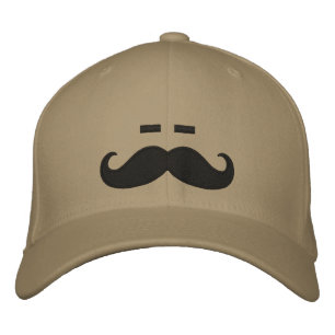 Sleepy Moustache Embroidered Hat