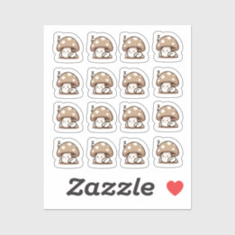 Sleepy mushroom Custom-Cut Vinyl Sticker