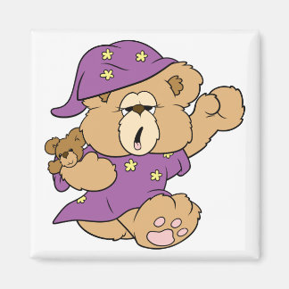 sleepy night night cute teddy bear design magnet
