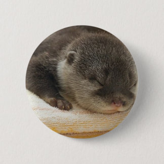 Sleepy Otter 6 Cm Round Badge