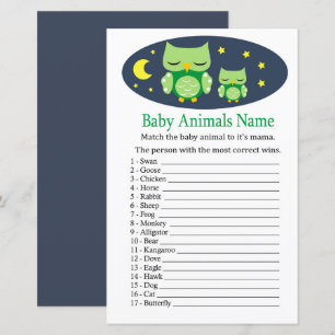 Sleepy owl Baby Animals Name Game
