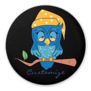 Sleepy Owl Thunder_Cove Ceramic Knob