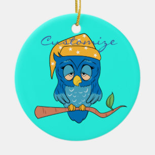 Sleepy Owl Thunder_Cove Ceramic Tree Decoration