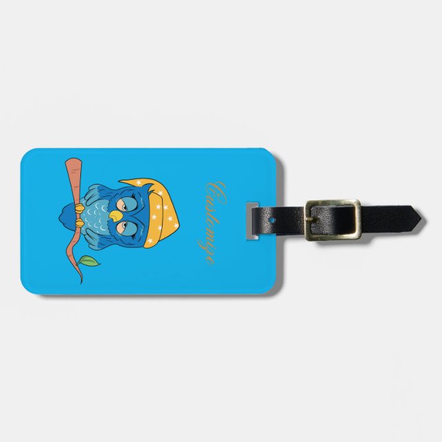 Sleepy Owl Thunder_Cove Luggage Tag (Front Horizontal)