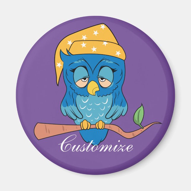 Sleepy Owl Thunder_Cove Magnet (Front)