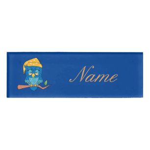 Sleepy Owl Thunder_Cove Name Tag