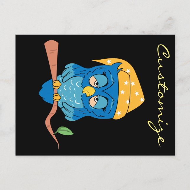 Sleepy Owl Thunder_Cove Postcard (Front)