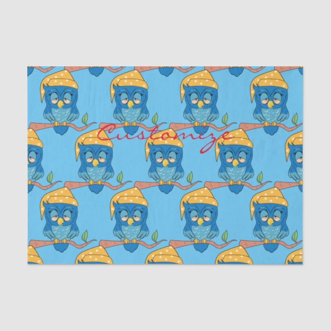 Sleepy Owl Thunder_Cove Tissue Paper (Front)