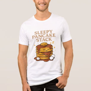 Sleepy Pancake Stack - Cute Foodie Breakfast Lover Tri-Blend Shirt