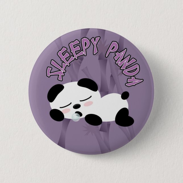 Sleepy Panda 6 Cm Round Badge (Front)