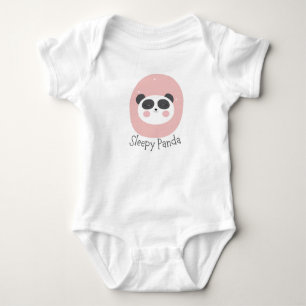 Sleepy panda baby bodysuit