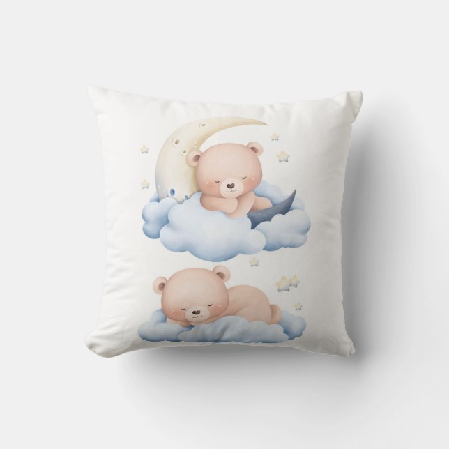 Sleepy Panda Duo Pillow – Cute Two Panda Bears Sle (Front)