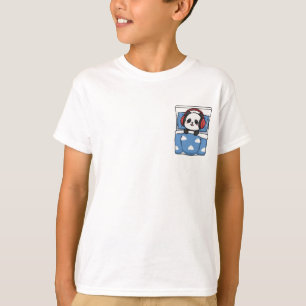 Sleepy Panda Headphones Cloud Kids T-Shirt