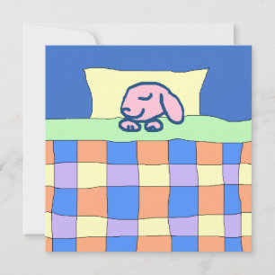Sleepy Pink Bunny Sweet Dreams card