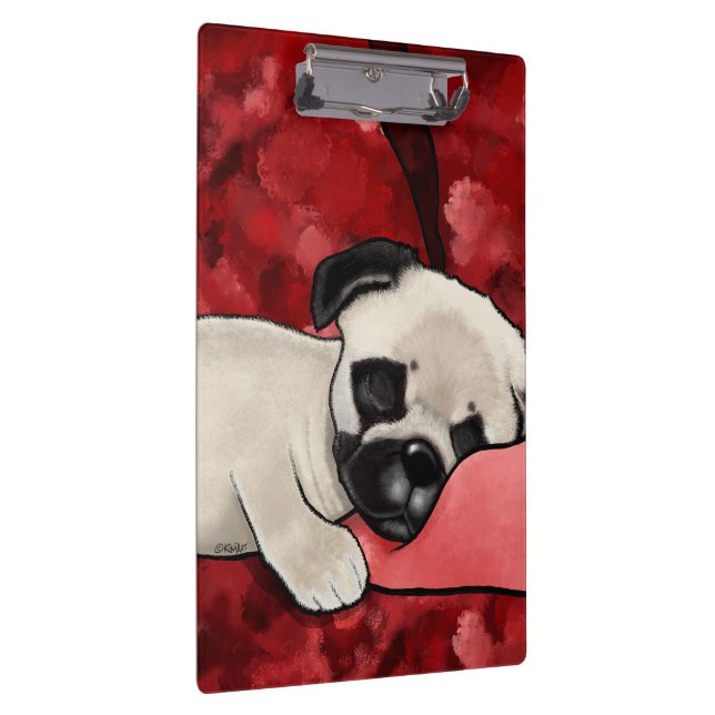 Sleepy Pug Puppy Clipboard (Right)