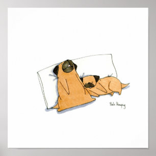 Sleepy Pugs Poster