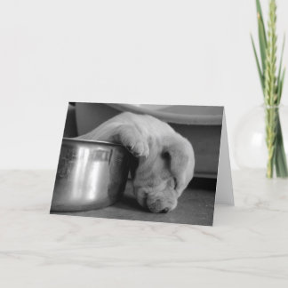 Sleepy pup greeting card
