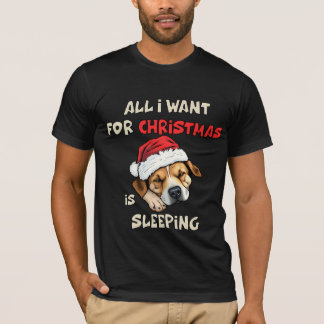 Sleepy Puppy Christmas mens tshirt design