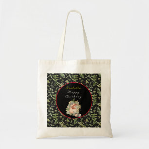 Sleepy Racoon Customise Text and Colour Tote Bag