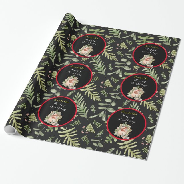 Sleepy Racoon Customise Text and Colour Wrapping Paper (Unrolled)