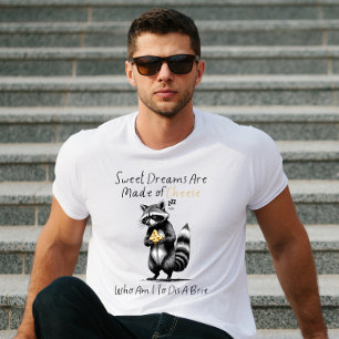 Sleepy Racoon with Cheese – Funny Cute Animal T-Shirt