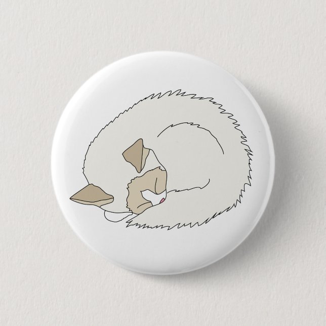Sleepy Ragdoll Cat 6 Cm Round Badge (Front)
