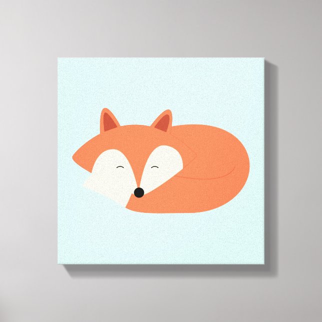 Sleepy Red Baby Fox Canvas Print (Front)
