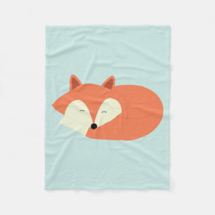 Sleepy Red Fox Fleece Blanket