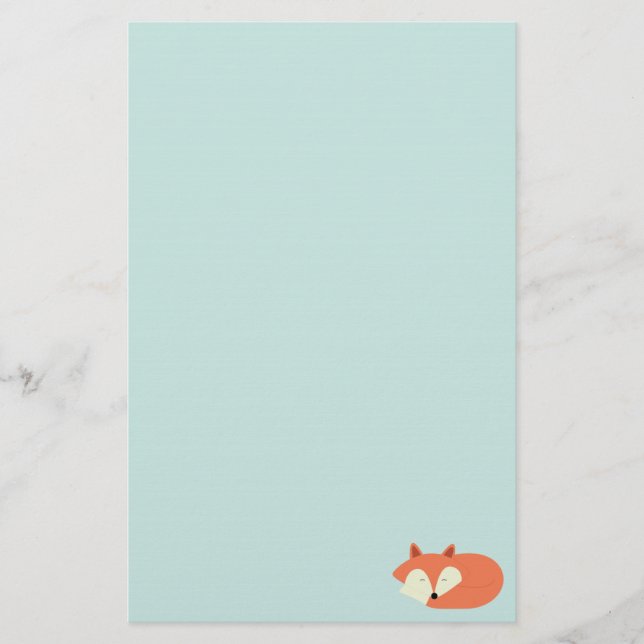 Sleepy Red Fox Stationery (Front)