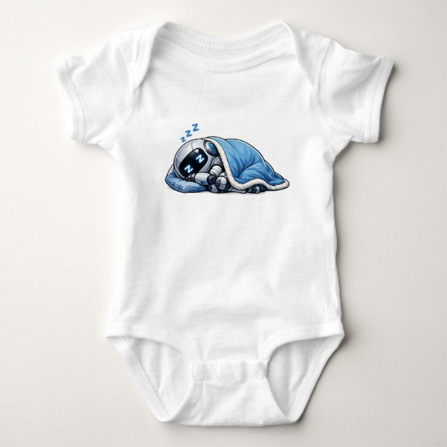sleepy robot baby bodysuit (Front)