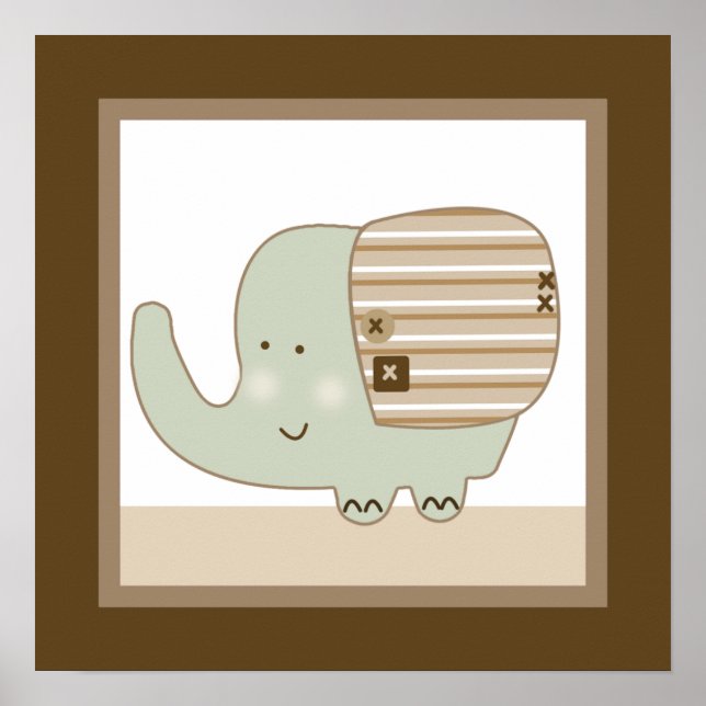 Sleepy Safari Elephant Wall Art Poster (Front)
