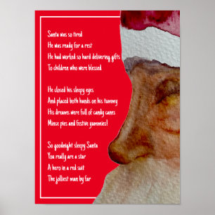 Sleepy Santa Christmas Poster