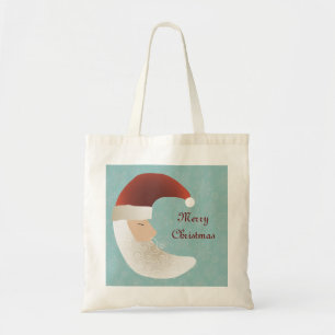 Sleepy Santa Half Moon Christmas Tote Bag