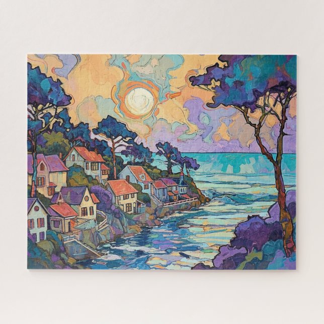 Sleepy Seaside Town Jigsaw Puzzle (Horizontal)