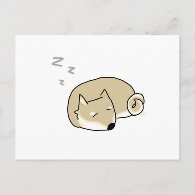 Sleepy Shiba Postcard (Front)