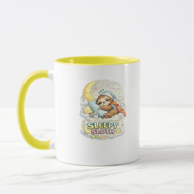 Sleepy Sloth Cute Cosy Coffee Mug (Left)