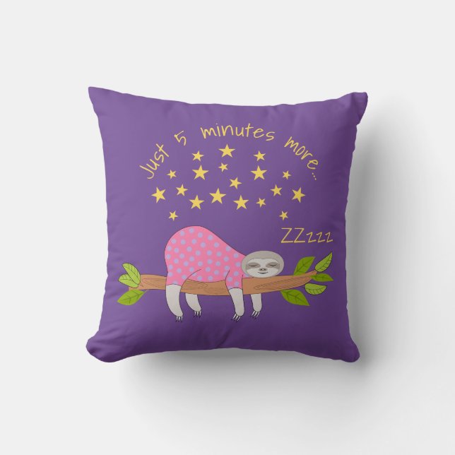 Sleepy Sloth Cute Cushion (Front)