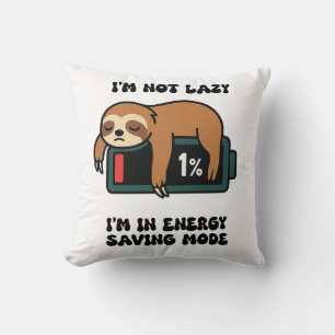Sleepy Sloth Energy Mode T-Shirt – Funny Lazy Mood Cushion