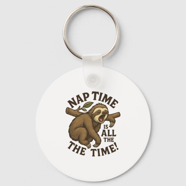 Sleepy Sloth Funny Key Ring (Front)