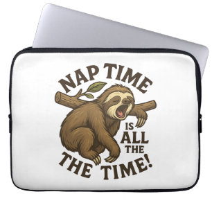 Sleepy Sloth Funny Laptop Sleeve