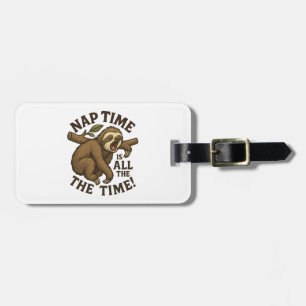 Sleepy Sloth Funny Luggage Tag