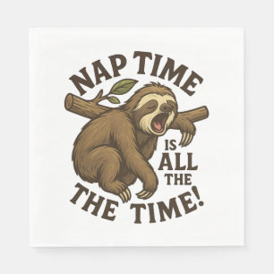 Sleepy Sloth Funny Napkin