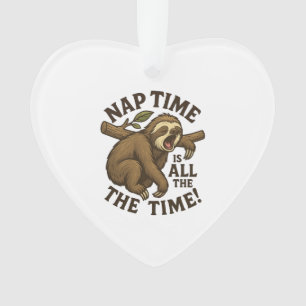 Sleepy Sloth Funny Ornament